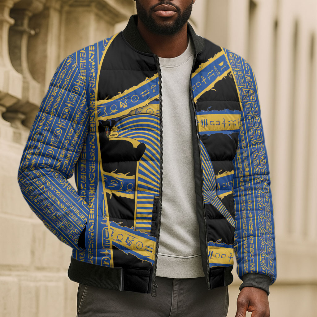 Egypt Nemyss Bomber Puffer Jacket Ancient Mythology Pharaoh Royal