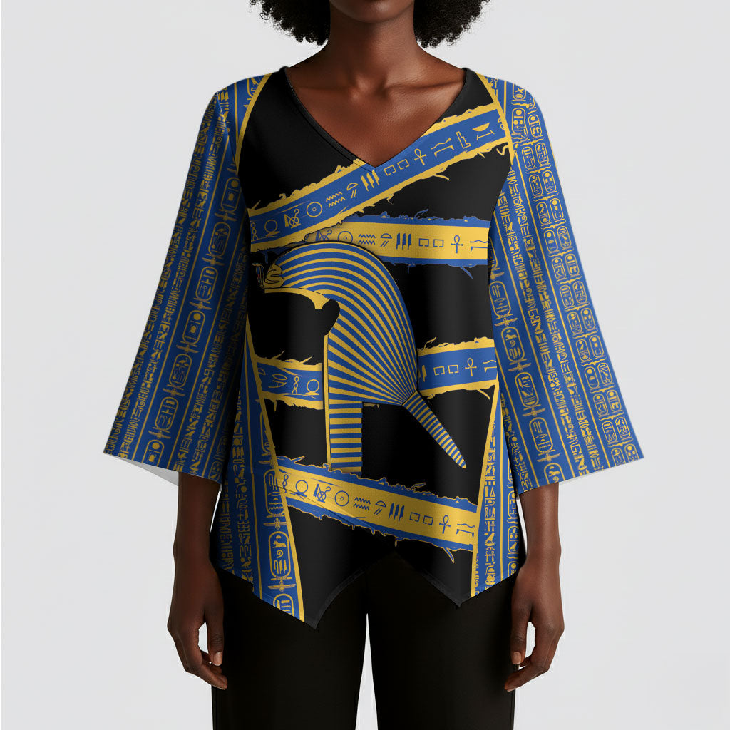 Egypt Nemyss Kimono Sleeve Blouse Ancient Mythology Pharaoh Royal