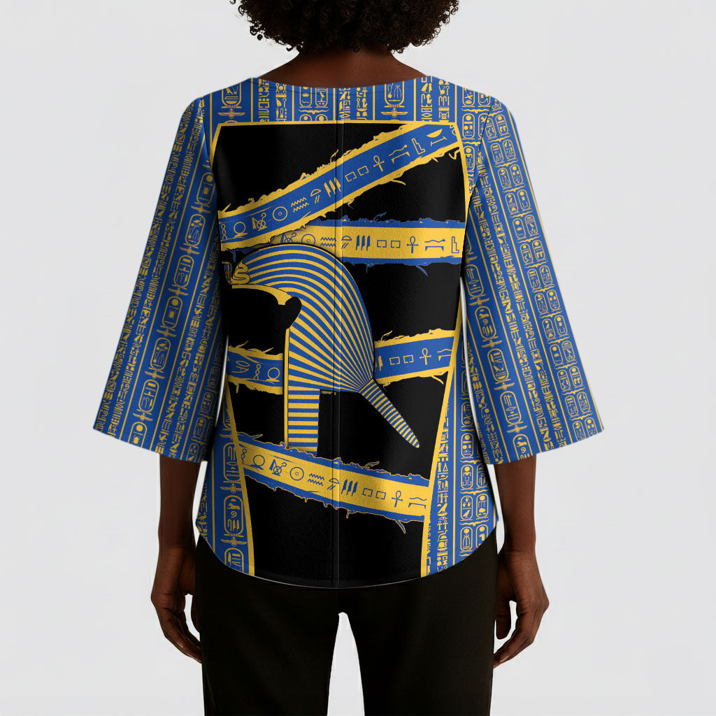 Egypt Nemyss Kimono Sleeve Blouse Ancient Mythology Pharaoh Royal