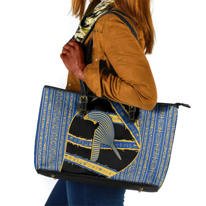 Egypt Nemyss Leather Tote Bag Ancient Mythology Pharaoh Royal