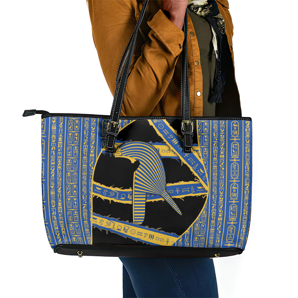 Egypt Nemyss Leather Tote Bag Ancient Mythology Pharaoh Royal