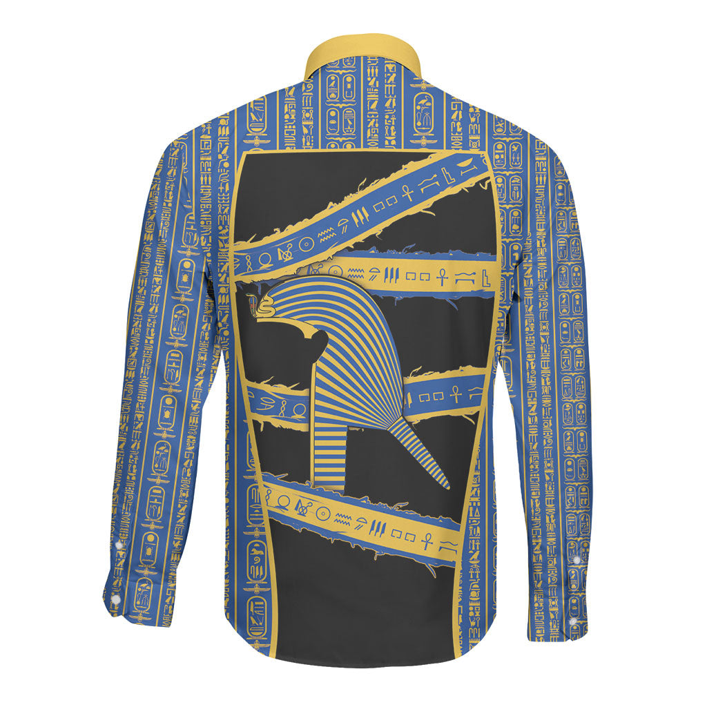 Egypt Nemyss Long Sleeve Button Shirt Ancient Mythology Pharaoh Royal