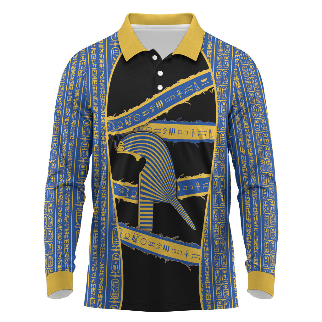Egypt Nemyss Long Sleeve Polo Shirt Ancient Mythology Pharaoh Royal