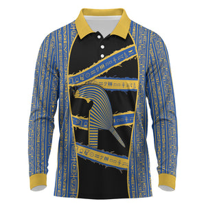 Egypt Nemyss Long Sleeve Polo Shirt Ancient Mythology Pharaoh Royal