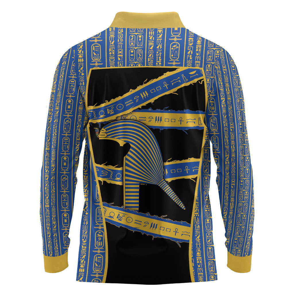 Egypt Nemyss Long Sleeve Polo Shirt Ancient Mythology Pharaoh Royal