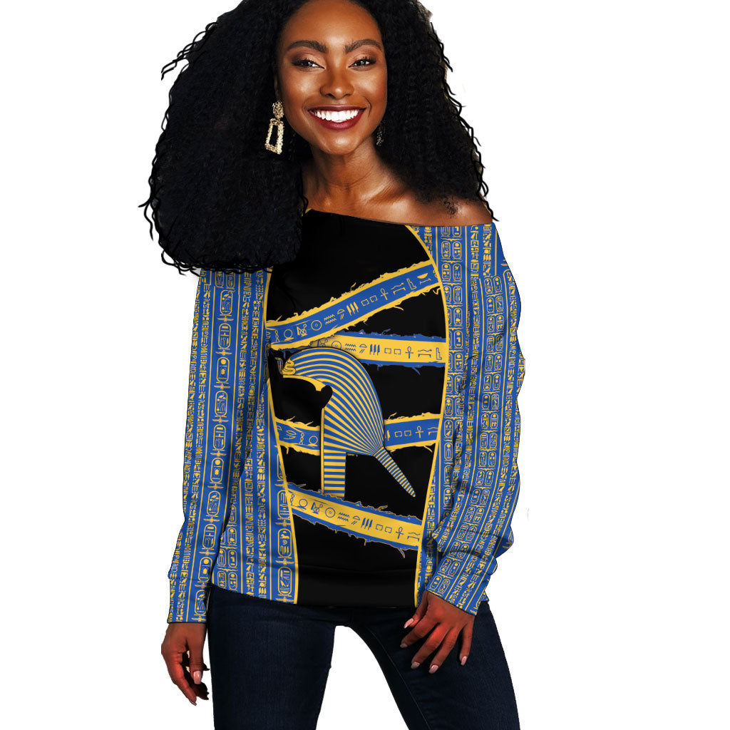 Egypt Nemyss Off Shoulder Sweater Ancient Mythology Pharaoh Royal