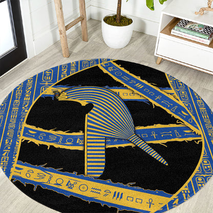Egypt Nemyss Round Carpet Ancient Mythology Pharaoh Royal