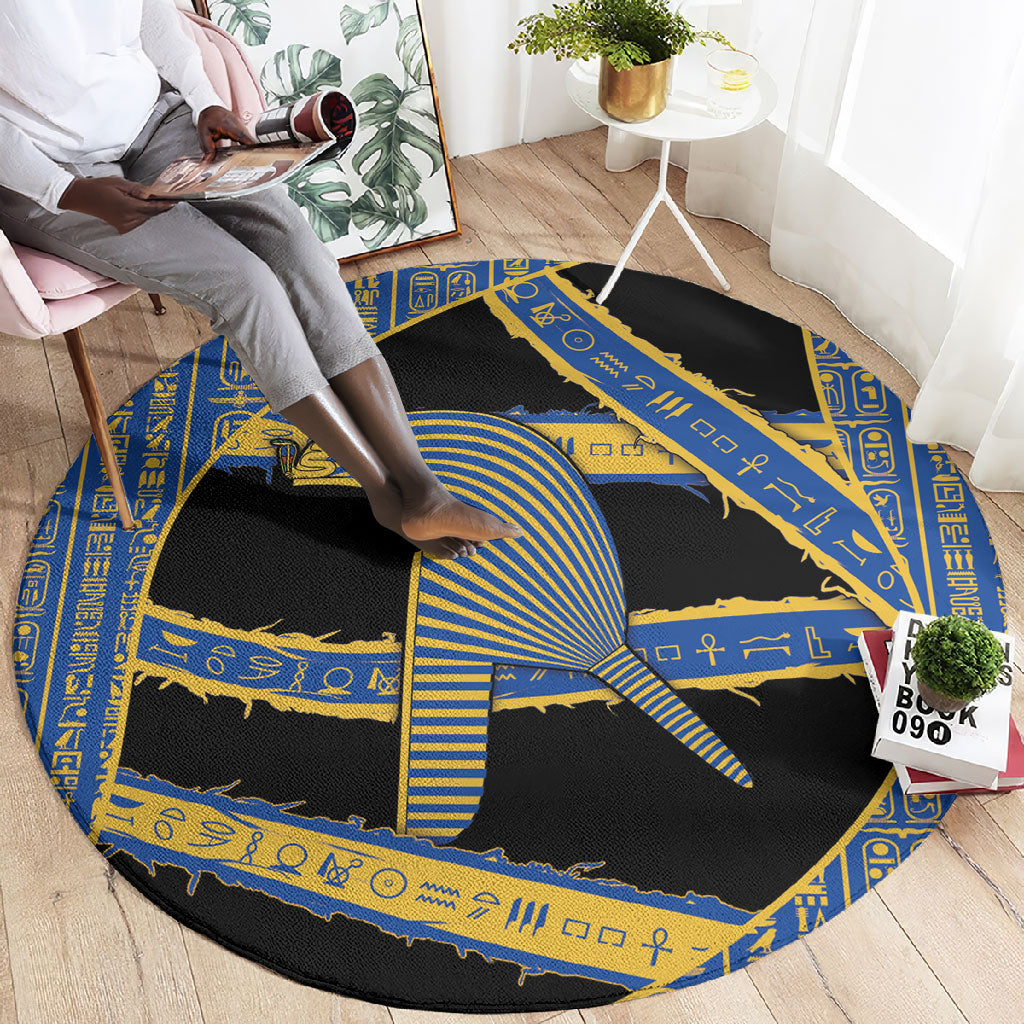 Egypt Nemyss Round Carpet Ancient Mythology Pharaoh Royal