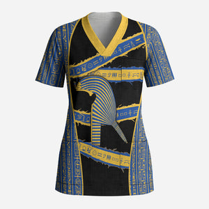Egypt Nemyss Scrub Top Ancient Mythology Pharaoh Royal