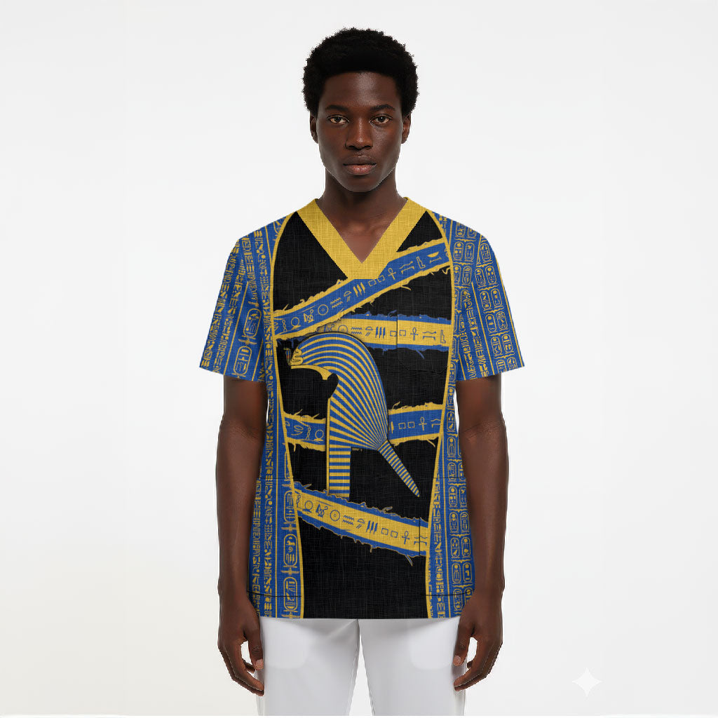 Egypt Nemyss Scrub Top Ancient Mythology Pharaoh Royal