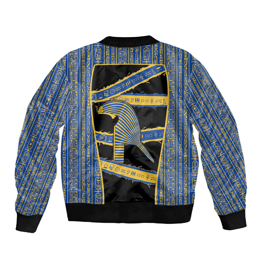 Egypt Nemyss Sleeve Zip Bomber Jacket Ancient Mythology Pharaoh Royal