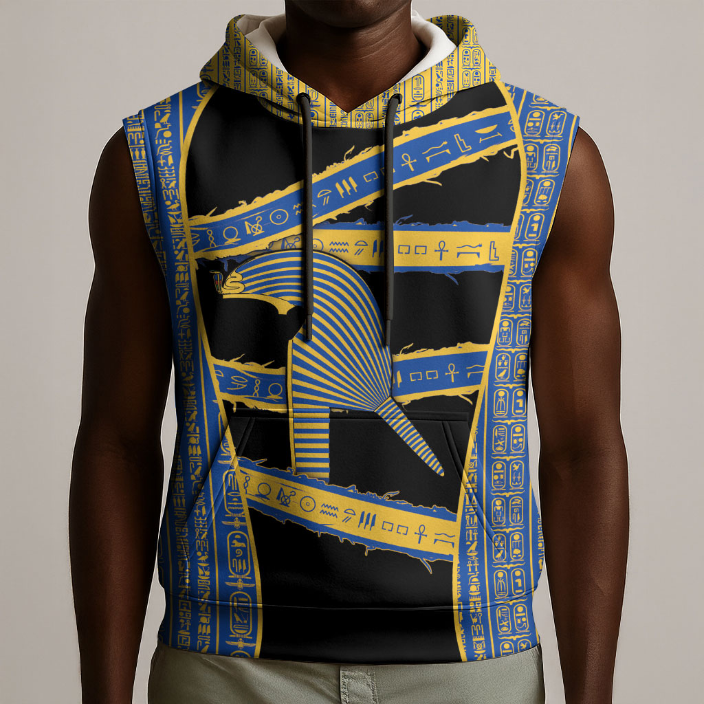 Egypt Nemyss Sleeveless Hoodie Ancient Mythology Pharaoh Royal