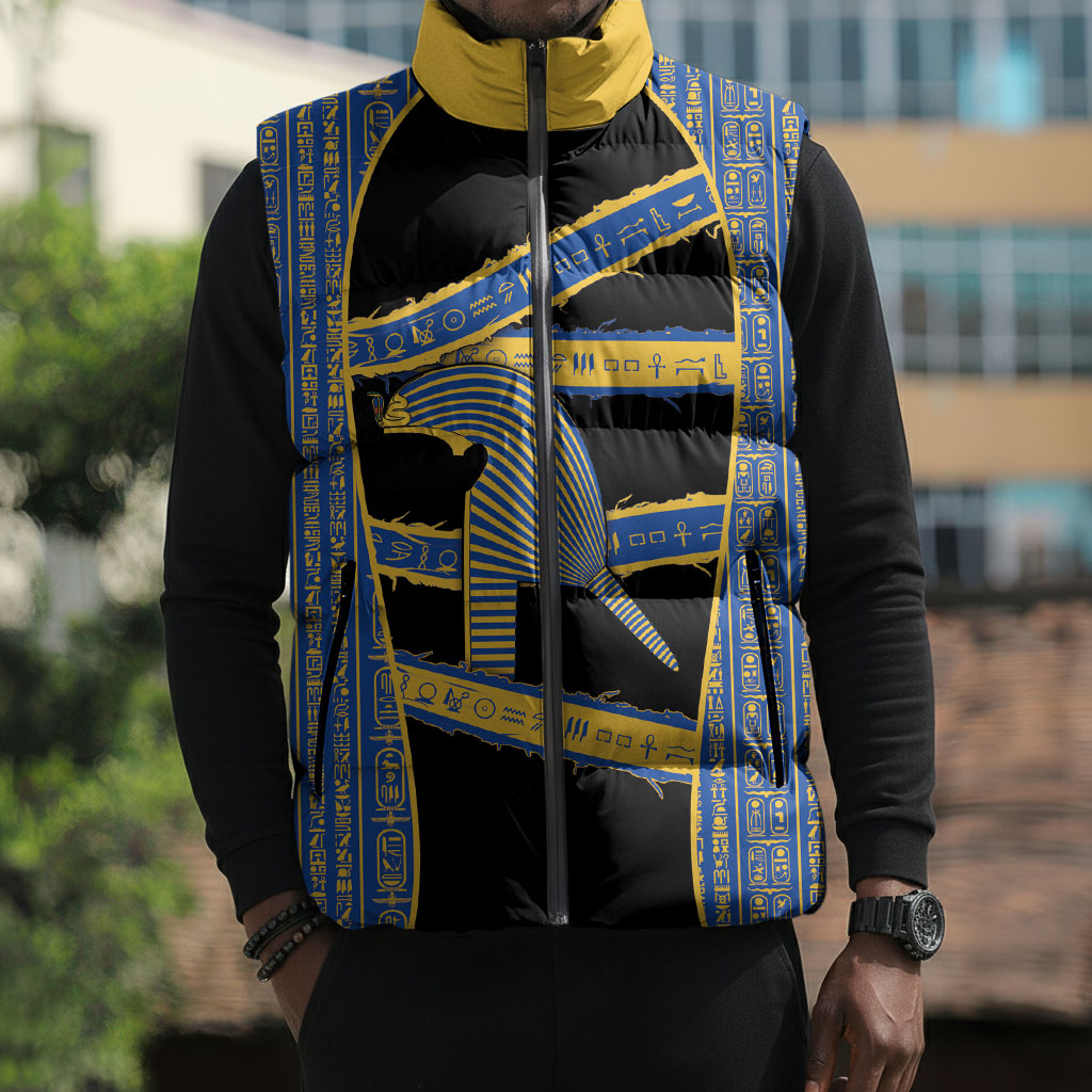 Egypt Nemyss Sleeveless Puffer Jacket Ancient Mythology Pharaoh Royal