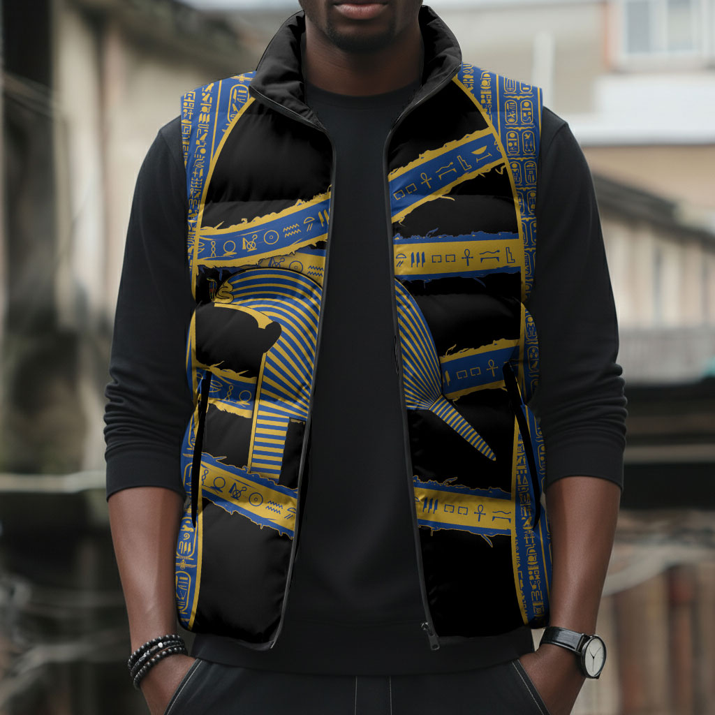 Egypt Nemyss Sleeveless Puffer Jacket Ancient Mythology Pharaoh Royal