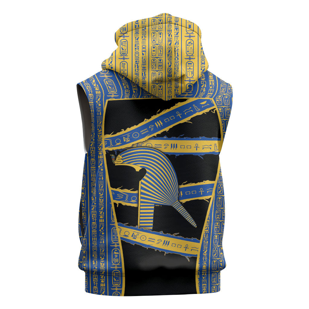 Egypt Nemyss Sleeveless Zip Hoodie Ancient Mythology Pharaoh Royal