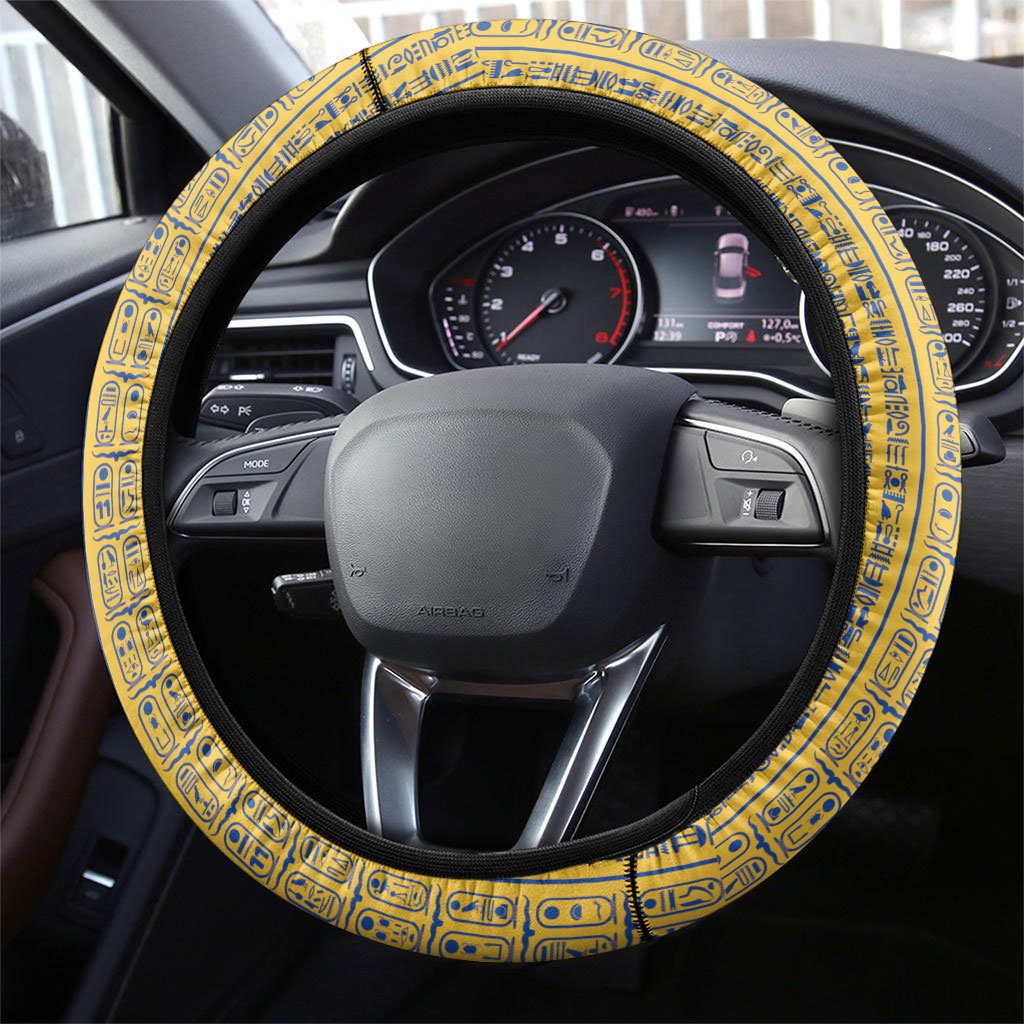Egypt Nemyss Steering Wheel Cover Ancient Mythology Pharaoh Royal