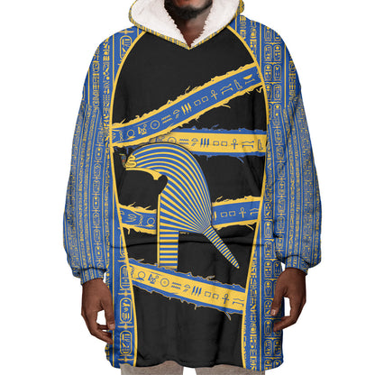 Egypt Nemyss Wearable Blanket Hoodie Ancient Mythology Pharaoh Royal