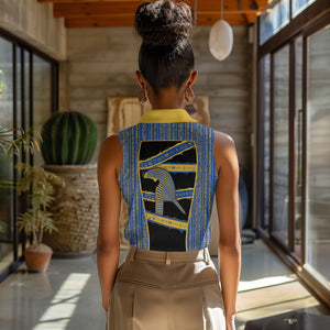Egypt Nemyss Women Sleeveless Polo Shirt Ancient Mythology Pharaoh Royal