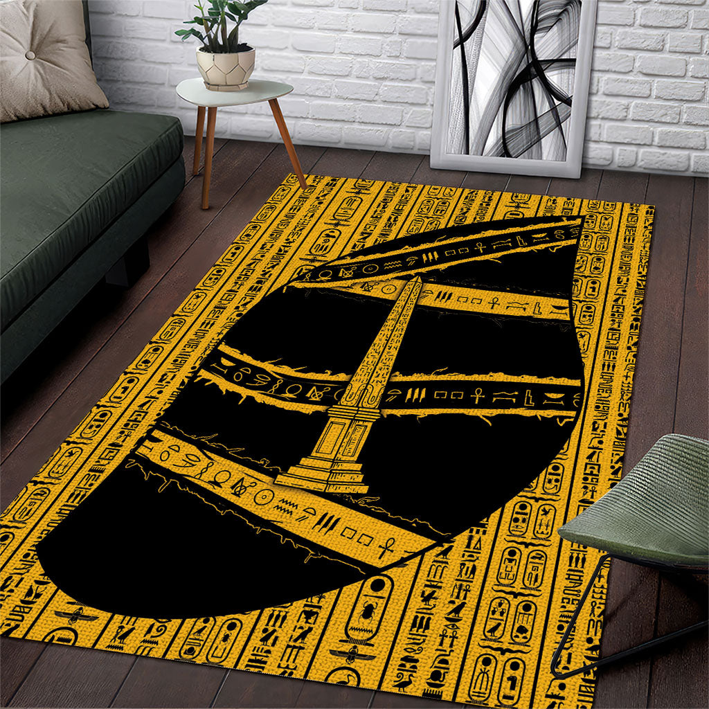 Egypt Obelisk Area Rug Ancient Mythology Sacred Sun Pillar