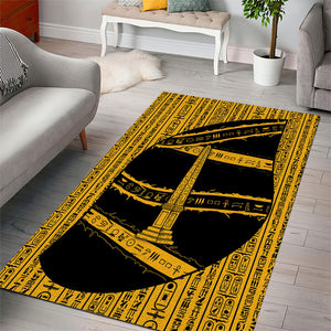 Egypt Obelisk Area Rug Ancient Mythology Sacred Sun Pillar