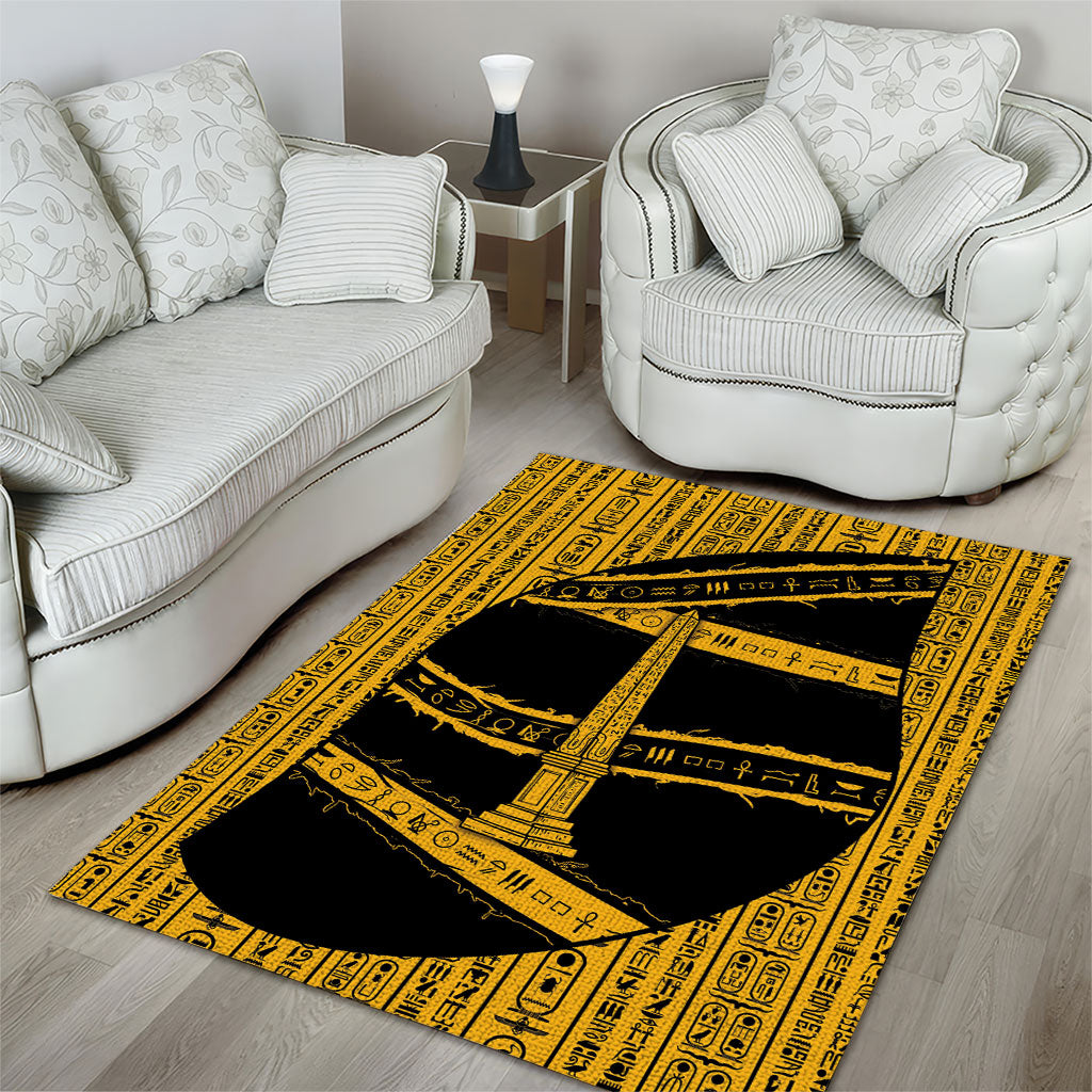 Egypt Obelisk Area Rug Ancient Mythology Sacred Sun Pillar