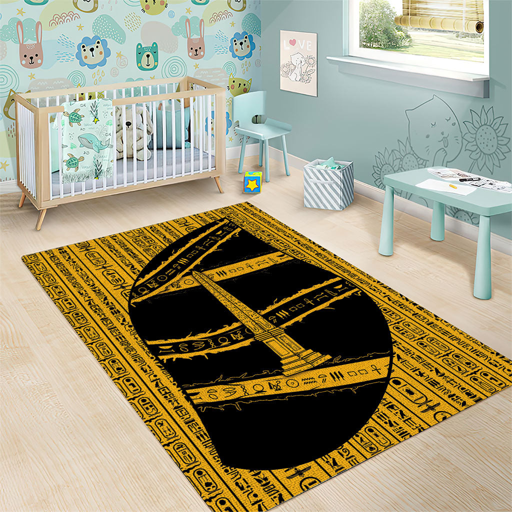 Egypt Obelisk Area Rug Ancient Mythology Sacred Sun Pillar
