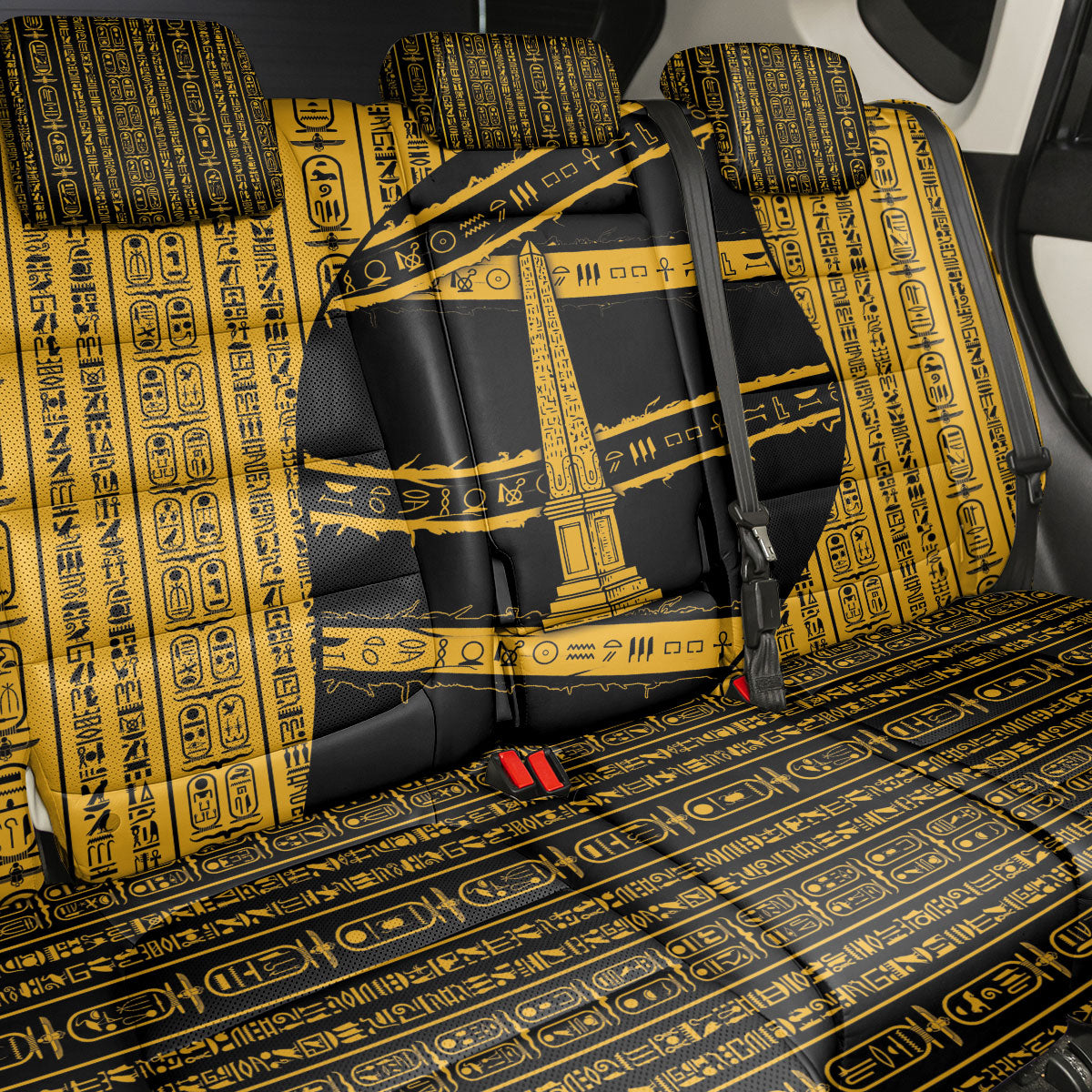 Egypt Obelisk Back Car Seat Cover Ancient Mythology Sacred Sun Pillar