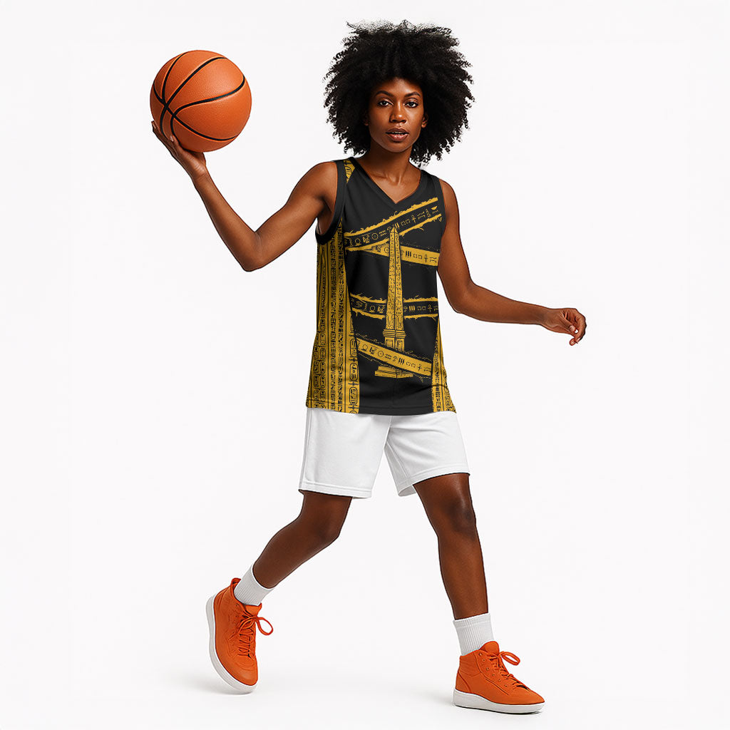 Egypt Obelisk Basketball Jersey Ancient Mythology Sacred Sun Pillar