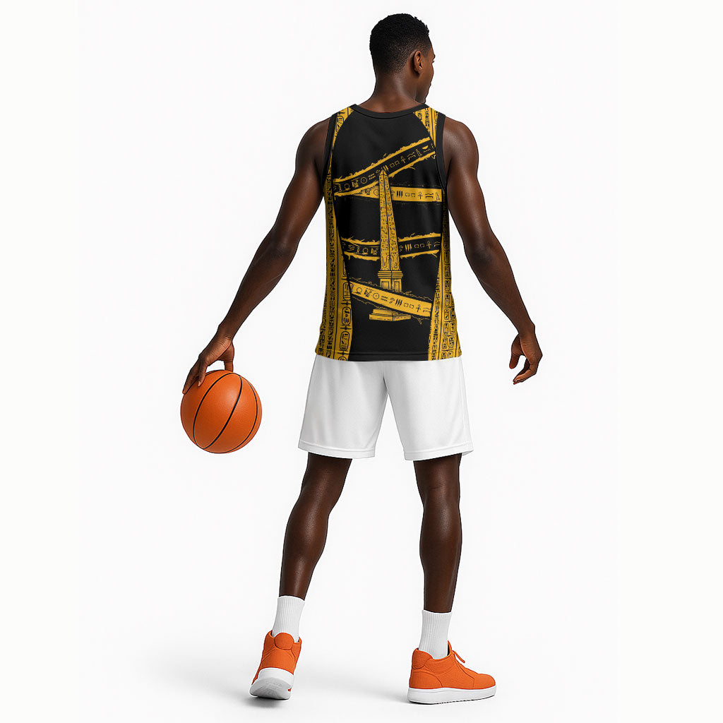 Egypt Obelisk Basketball Jersey Ancient Mythology Sacred Sun Pillar