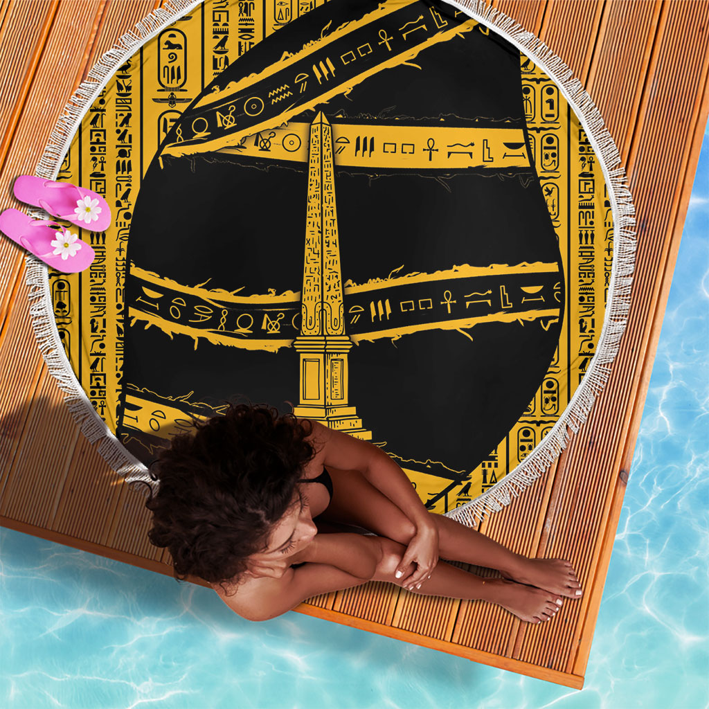 Egypt Obelisk Beach Blanket Ancient Mythology Sacred Sun Pillar