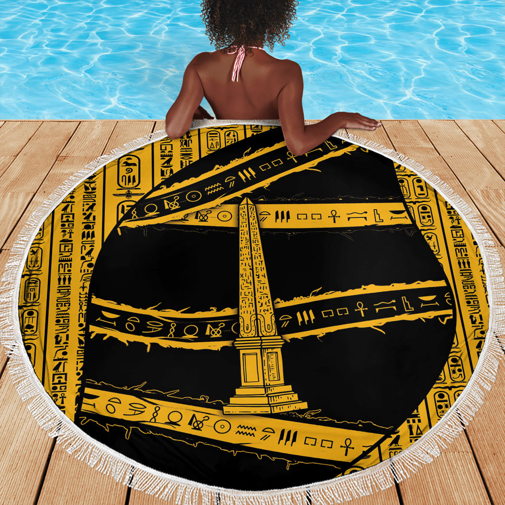 Egypt Obelisk Beach Blanket Ancient Mythology Sacred Sun Pillar