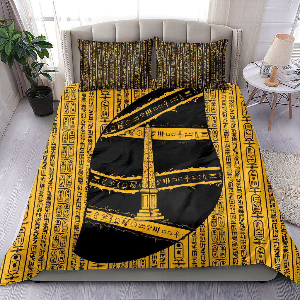 Egypt Obelisk Bedding Set Ancient Mythology Sacred Sun Pillar