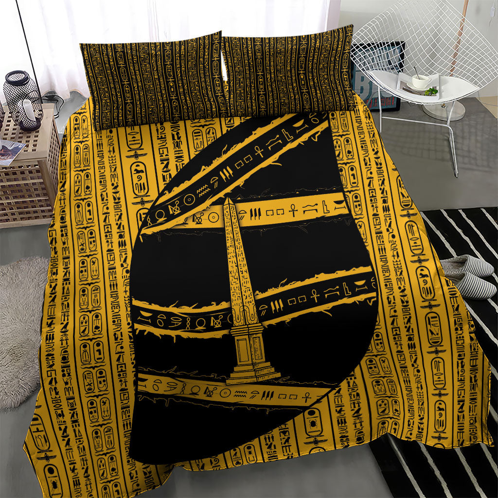 Egypt Obelisk Bedding Set Ancient Mythology Sacred Sun Pillar