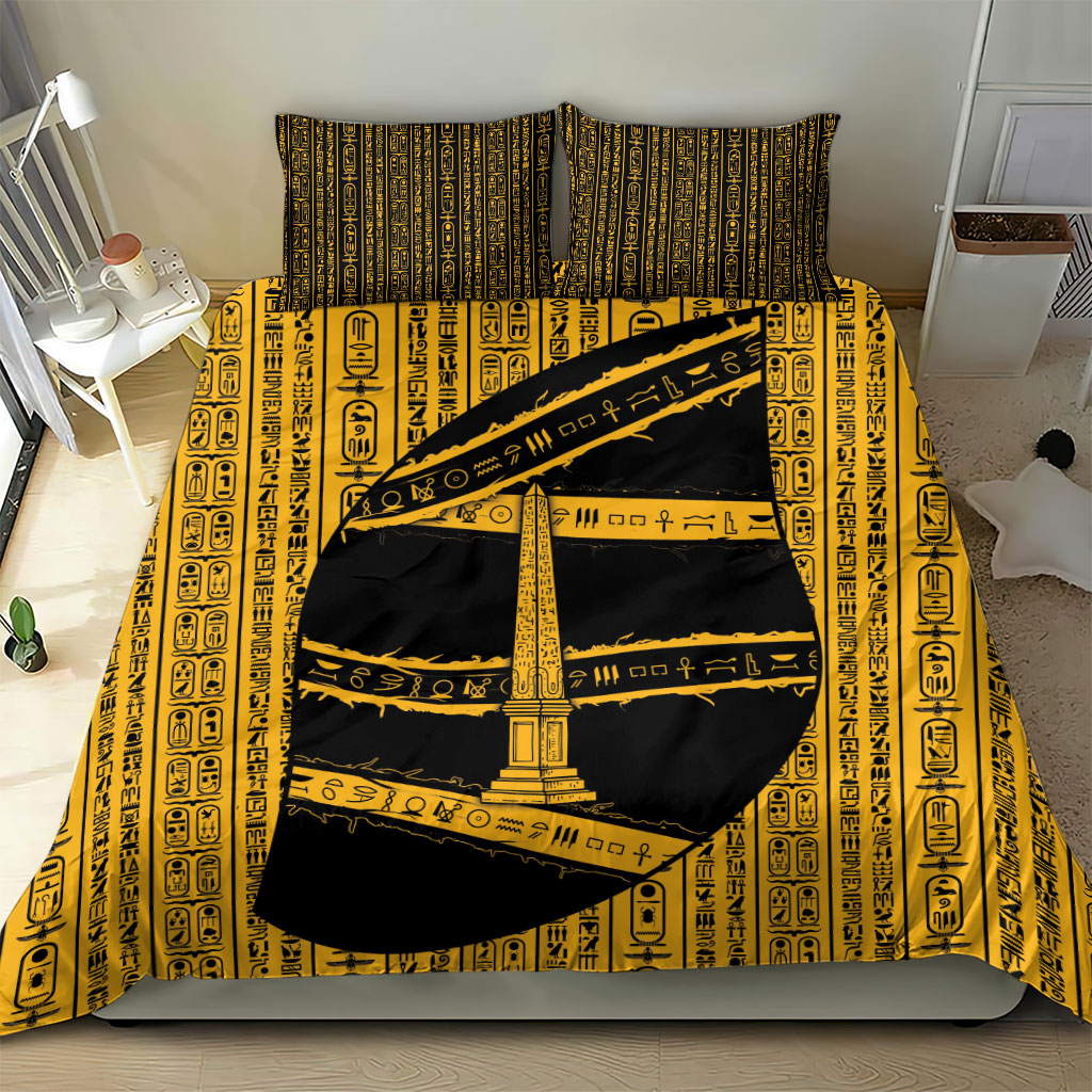 Egypt Obelisk Bedding Set Ancient Mythology Sacred Sun Pillar