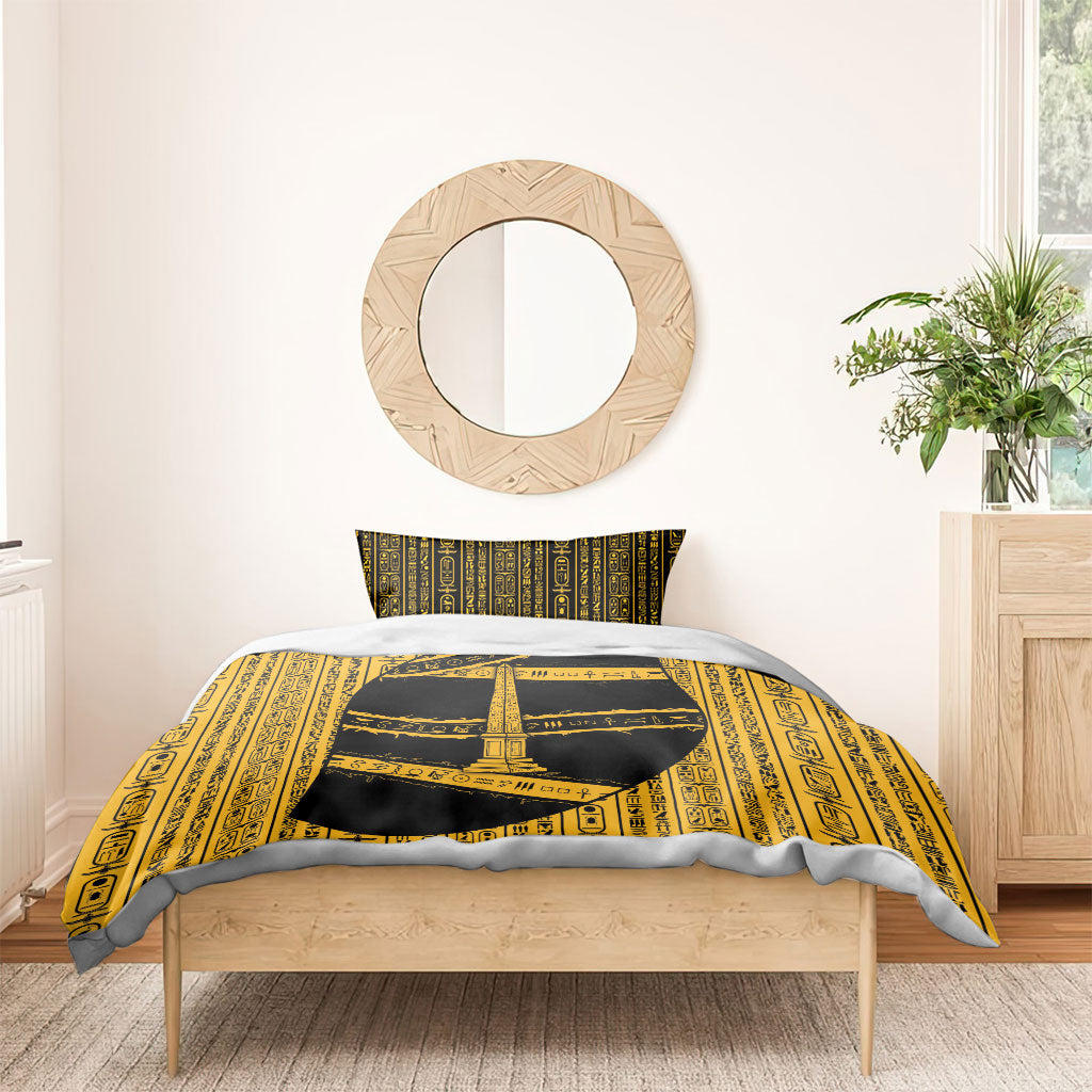Egypt Obelisk Bedding Set Ancient Mythology Sacred Sun Pillar