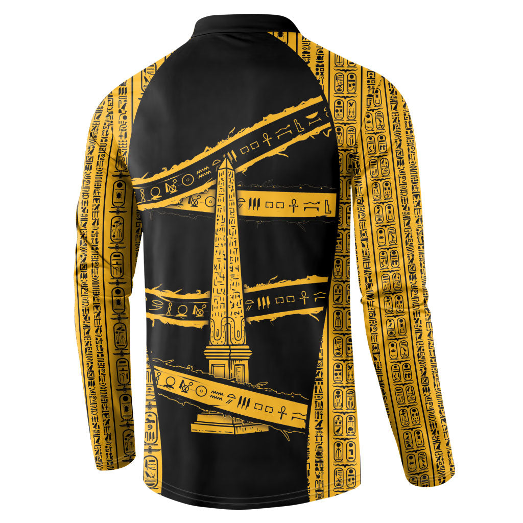 Egypt Obelisk Button Sweatshirt Ancient Mythology Sacred Sun Pillar