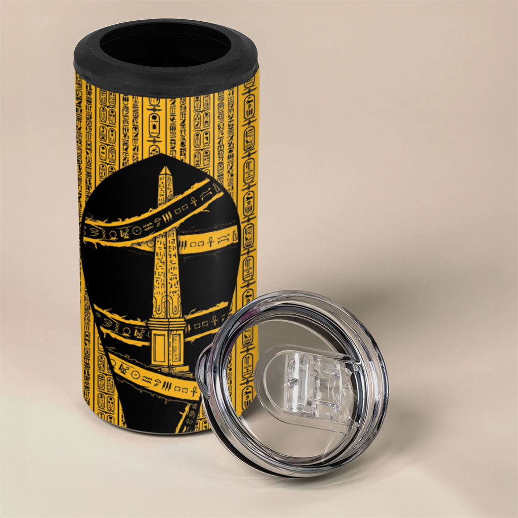 Egypt Obelisk 4 in 1 Can Cooler Tumbler Ancient Mythology Sacred Sun Pillar