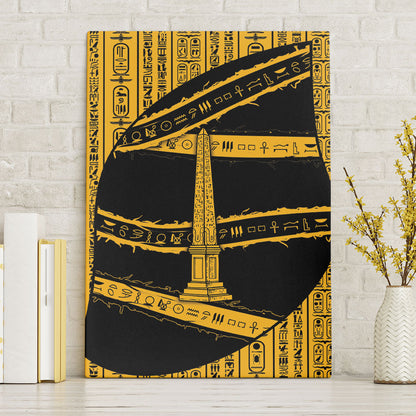 Egypt Obelisk Canvas Wall Art Ancient Mythology Sacred Sun Pillar