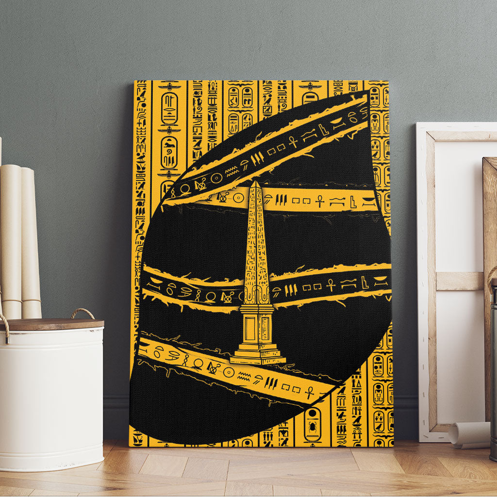 Egypt Obelisk Canvas Wall Art Ancient Mythology Sacred Sun Pillar