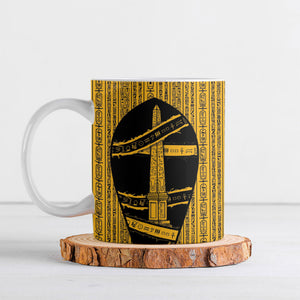 Egypt Obelisk Ceramic Mug Ancient Mythology Sacred Sun Pillar