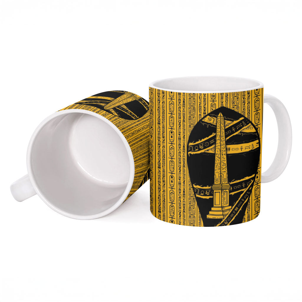 Egypt Obelisk Ceramic Mug Ancient Mythology Sacred Sun Pillar
