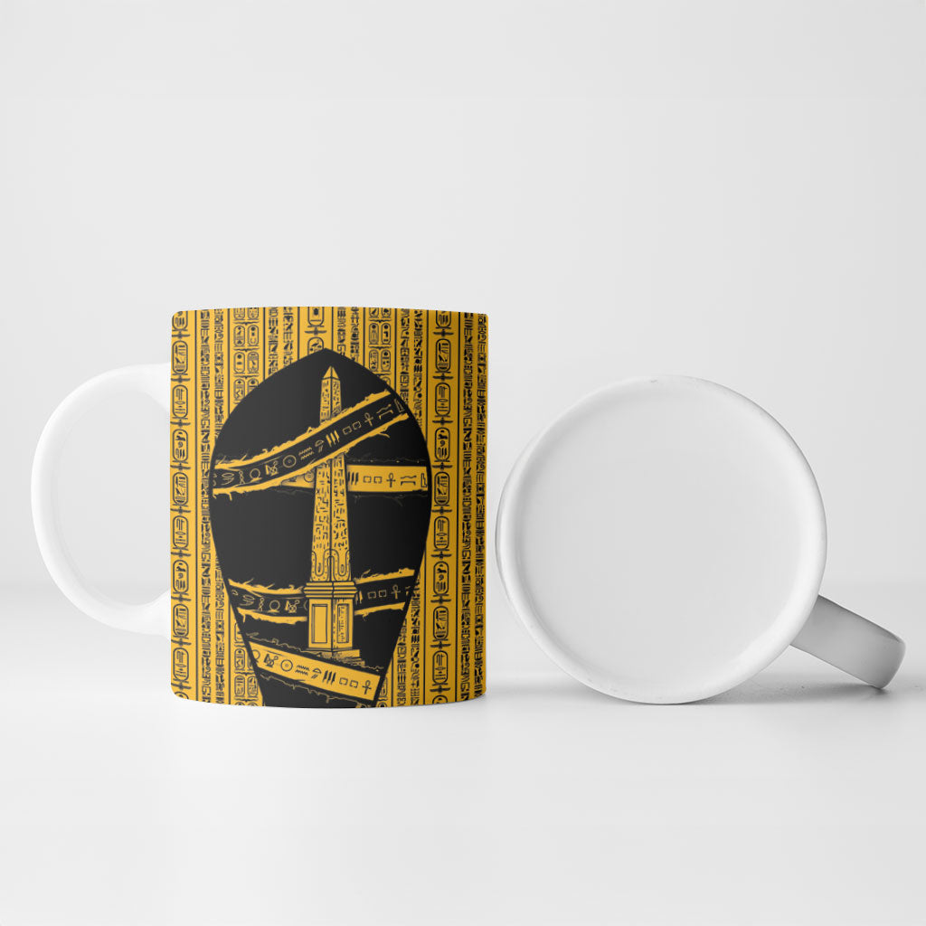 Egypt Obelisk Ceramic Mug Ancient Mythology Sacred Sun Pillar