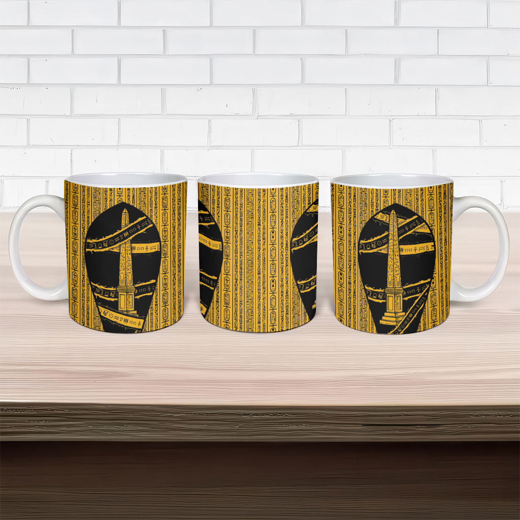 Egypt Obelisk Ceramic Mug Ancient Mythology Sacred Sun Pillar