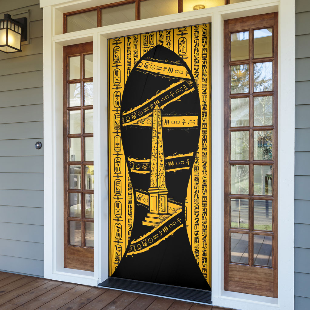 Egypt Obelisk Door Cover Ancient Mythology Sacred Sun Pillar