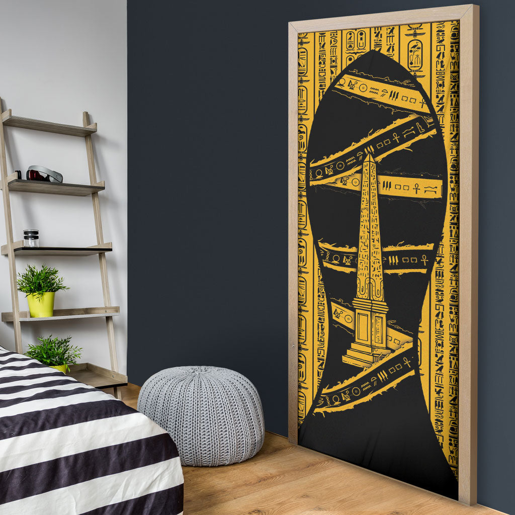 Egypt Obelisk Door Cover Ancient Mythology Sacred Sun Pillar