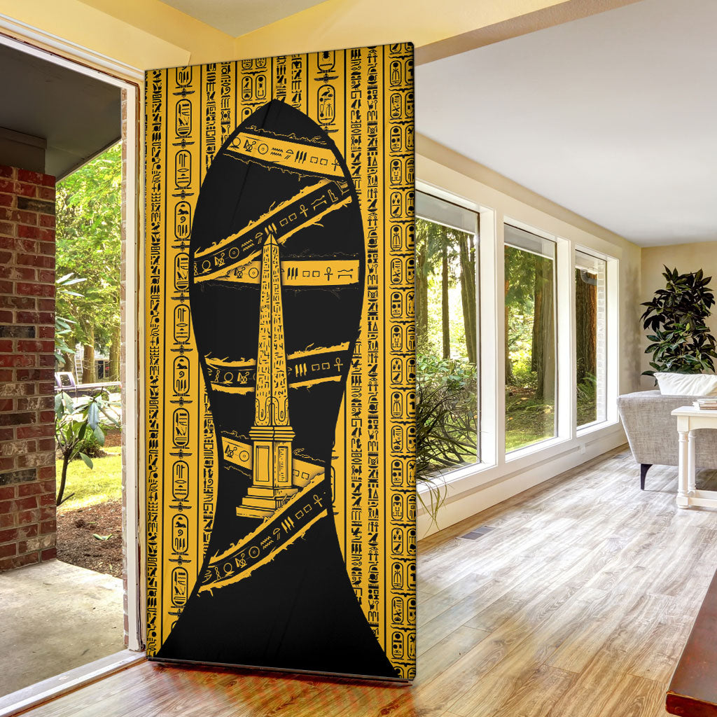 Egypt Obelisk Door Cover Ancient Mythology Sacred Sun Pillar