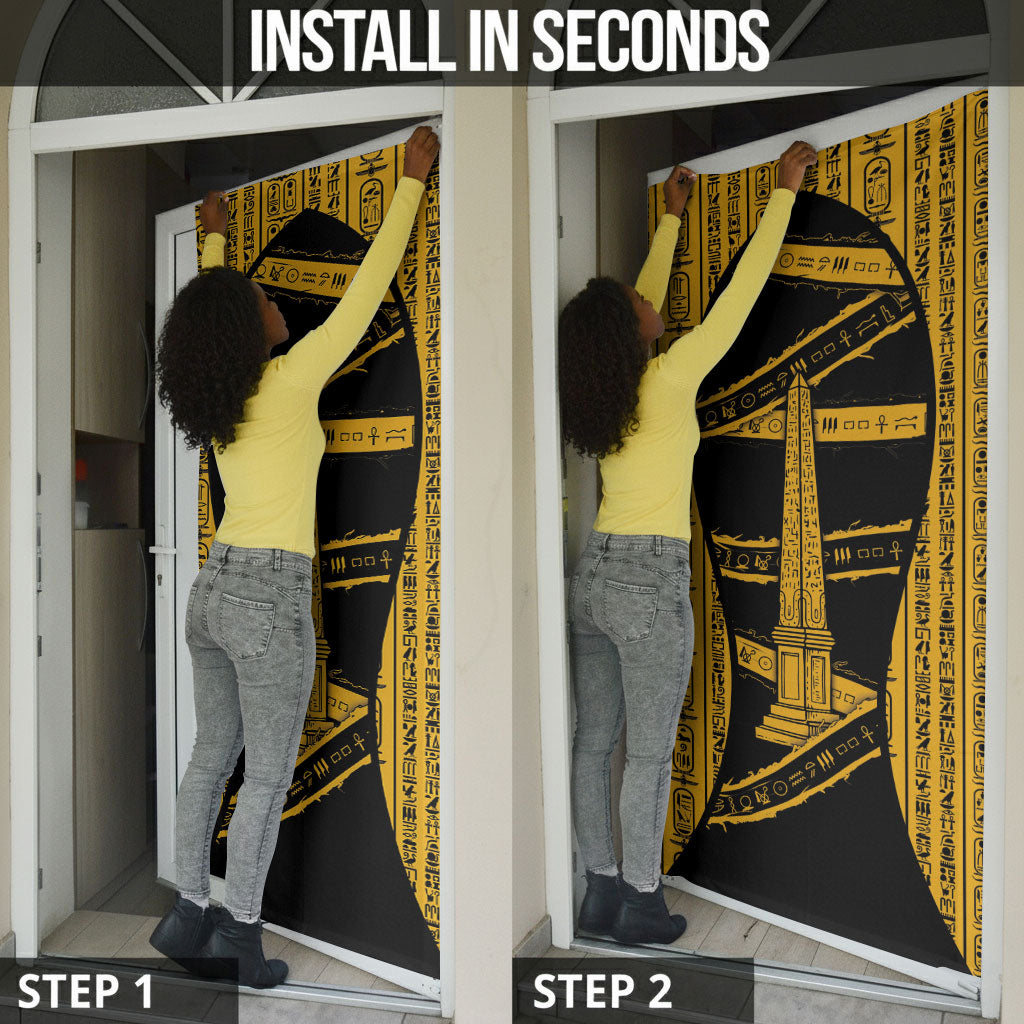 Egypt Obelisk Door Cover Ancient Mythology Sacred Sun Pillar