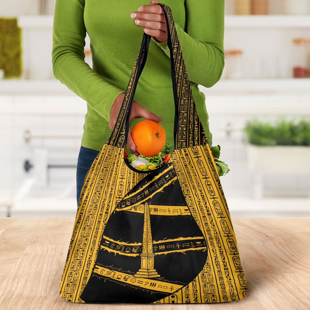 Egypt Obelisk Grocery Bag Ancient Mythology Sacred Sun Pillar