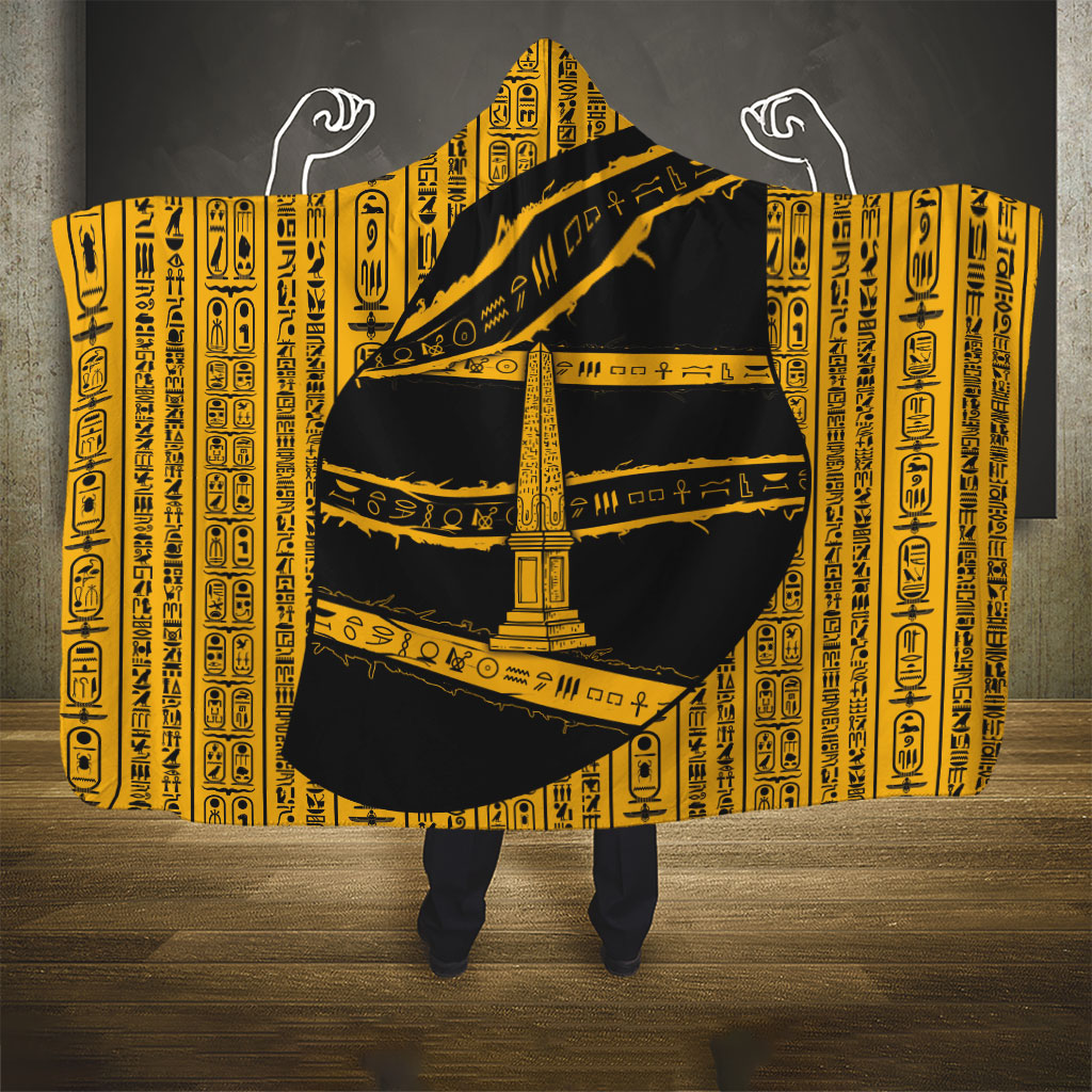Egypt Obelisk Hooded Blanket Ancient Mythology Sacred Sun Pillar