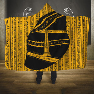 Egypt Obelisk Hooded Blanket Ancient Mythology Sacred Sun Pillar